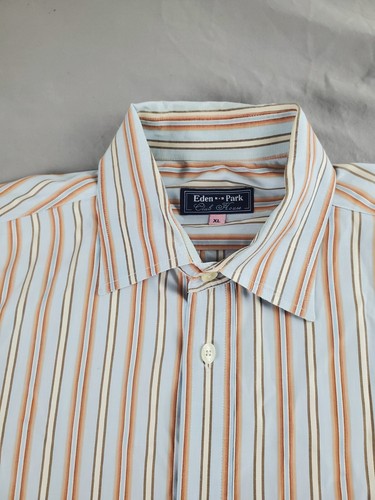 Eden Park Shirt Mens Extra Large Striped Button Up Cotton Long Sleeve Pockets - Picture 4 of 14