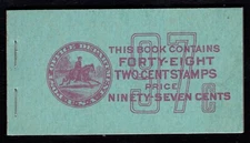 MOMEN: US STAMPS #BK94 COMPLETE UNEXPLODED BOOKLET 3mm MINT OG NH VF LOT #92747*