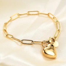 valentine Day elegant design girl heart round charm women bracelet