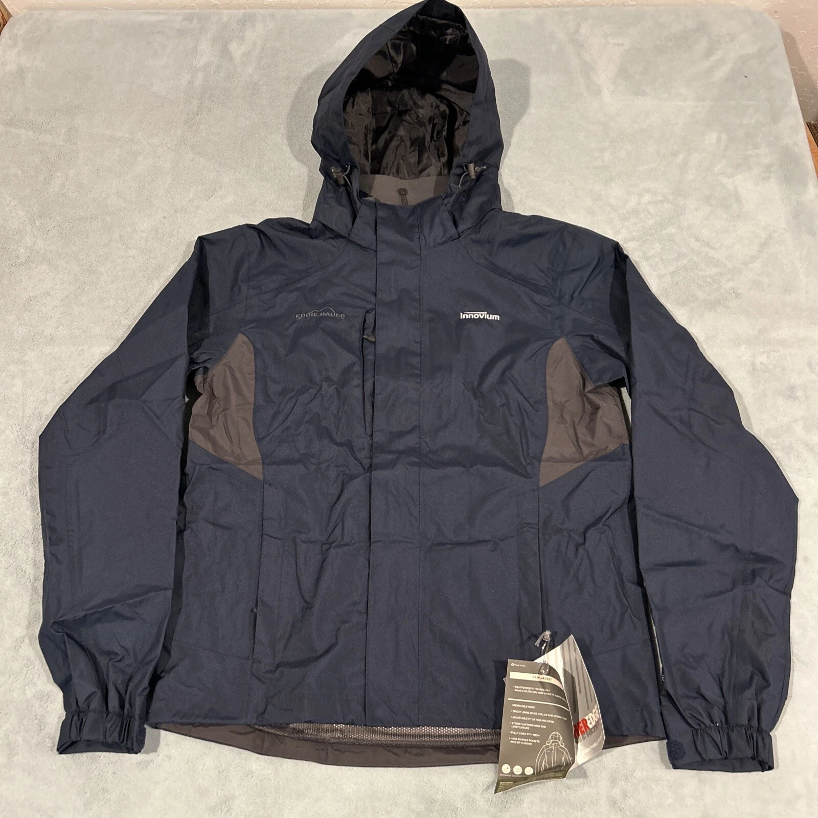NWT Goretex Parka DWR WaterProof WeatherEdge Rain Jacket Mens Small Eddie Bauer
