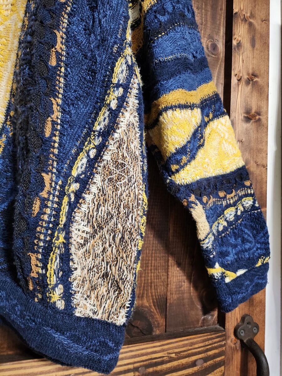 BRAND NEW COOGI Classic Vintage Blue Yellow 3D Linen Cotton BRAND NEW COOGI Classic Vintage Blue Yellow 3D Linen Cotton