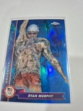 2024 Topps Chrome US Olympics Blue Refractor 81/150 #71 Ryan Murphy Swimming