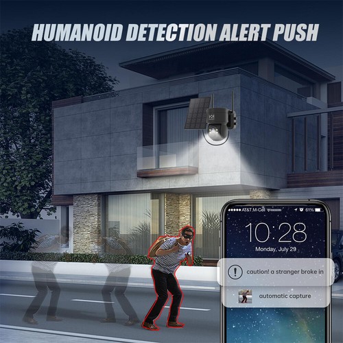 Camara De Seguridad Solar Inalambricas Para Exterior Con Vision Nocturna y Audio - Picture 7 of 13
