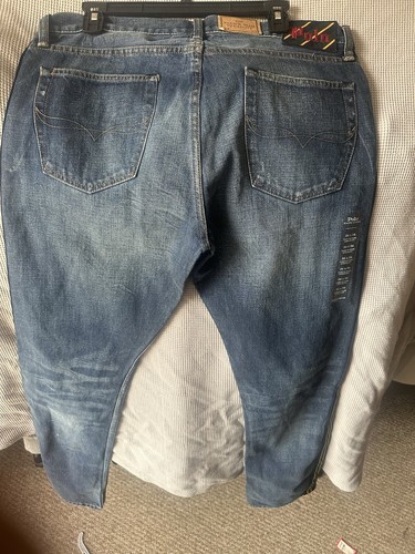 Ralph Lauren Polo Jeans Mens 34x34 Varick Yellow Side Striped Button Fly - Bild 7 von 9