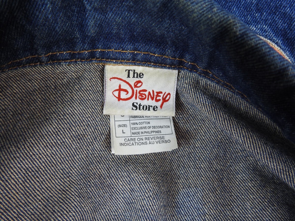 Vintage 2000 Mickey Mouse Disney Denim Jean Jacket Size Large Blue 