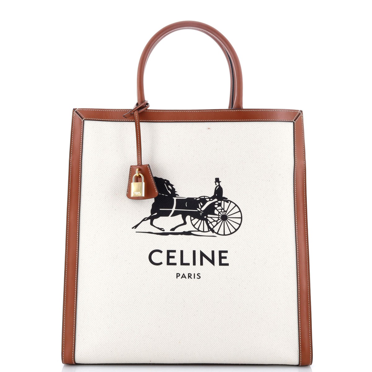 Celine Sulky Vertical Cabas Tote Canvas with Leather Large | eBay