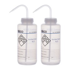 Botella de lavado de agua destilada 2 piezas, 1000 ml - boca ancha - LDPE - Eisco Labs