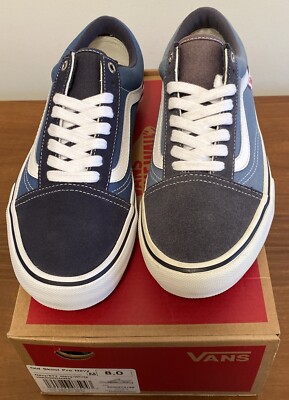 VANS Old Skool Pro Navy Mens 8 New With Box Sun Damaged See