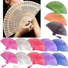 Folding Fan Bamboo Cloth Foldable Chinese Style Hand Held Dance Party Favor Gift
