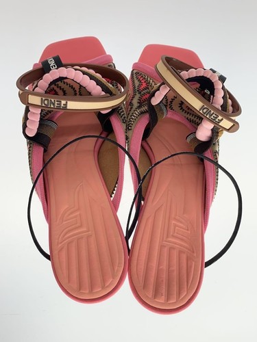 FENDI Sandals Mesh 37 PNK Used - Picture 3 of 9