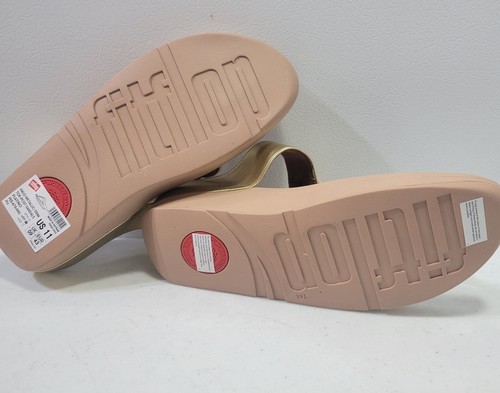 FitFlop™ Women's Halo Metallic Trim Toe-Post Sandals Beige Gold Ivory Size 11 - Picture 5 of 5