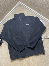 Columbia Jacket Mens XL Black Fleece Full Zip Pockets Outdoors Hiking Adult