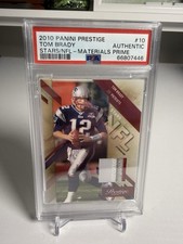 Tom Brady 2010 Panini Prestige Stars NFL Materials Prime PSA Authentic SP /50