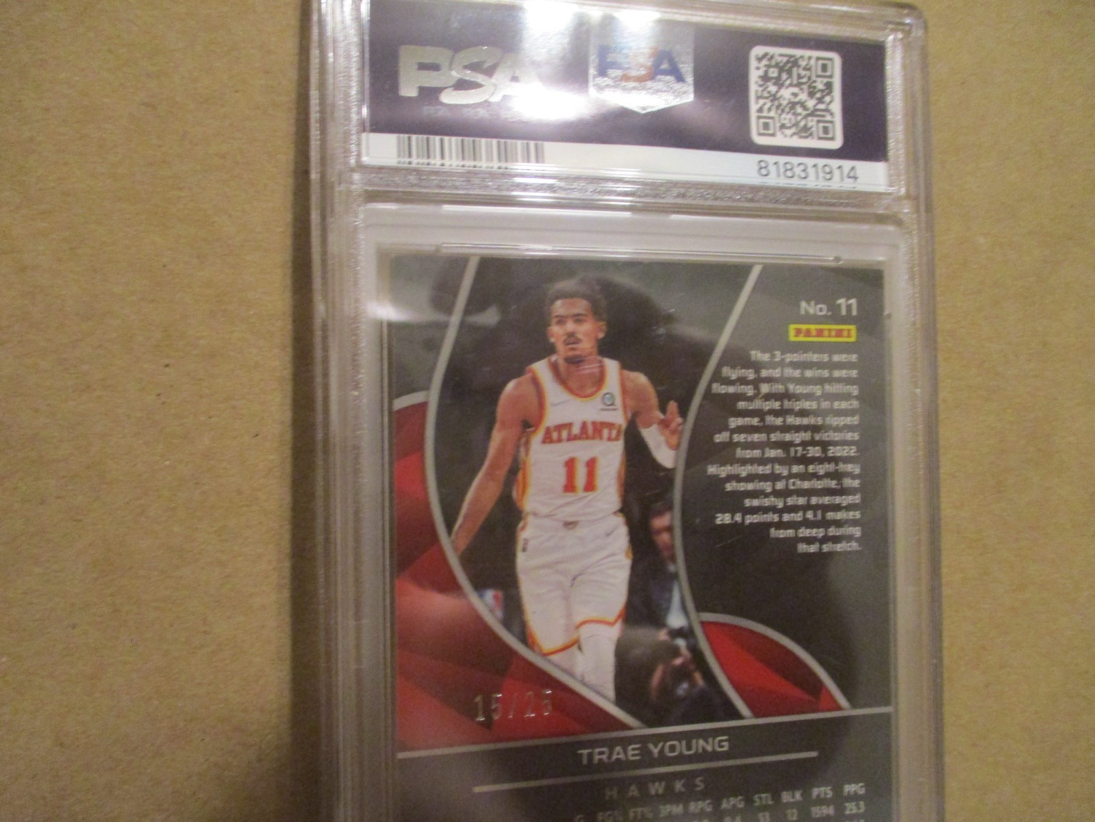 2021-22 PANINI SPECTRA BASKETBALL TRAE YOUNG #11 META 15/25 PSA 10 GEM MINT ATL view 13