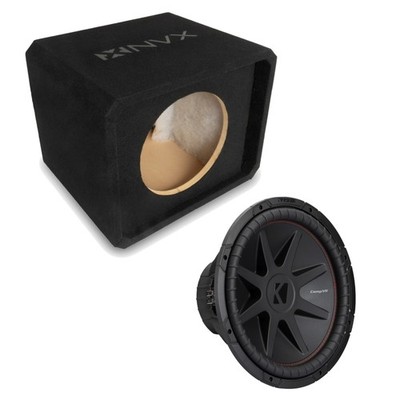 NVX NE121P Single 12'' Slot Ported 3/4'' MDF Sub Enclosure w/ CompVR Subwoofer