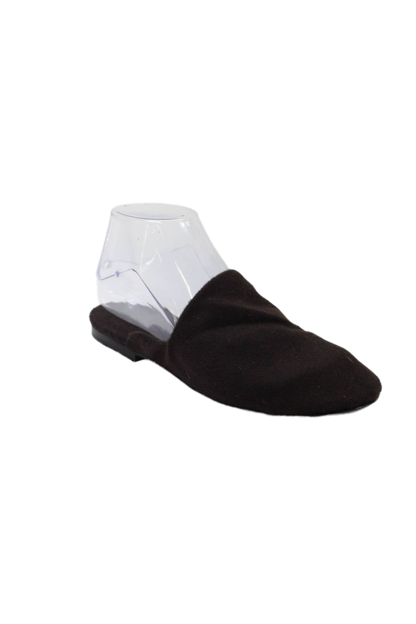 FILA The Row ciabatte donna slip on punta tonda lana mules marrone scuro taglia 36