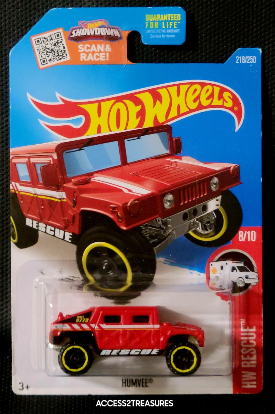 2016 Hot Wheels Humvee #218/250 HW RESCUE 8/10