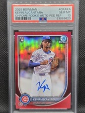2025 Bowman - Chrome Rookie Autographs Kevin Alcantara #CRA-KA RED REF 4/5 Pop 3