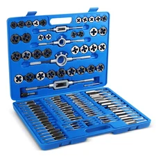 ABN 110 Piece Large Tap and Die Set Metric Bolt and Pipe Rethreading Tool Kit