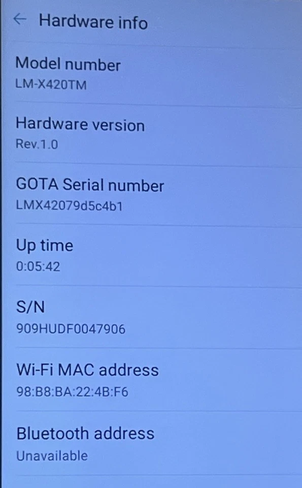 LG K40, LM-X420, 32 GB, Gris, (T-Mobile), Android, Probado, Restablecer, Ver información y foto Foto 2 de 4