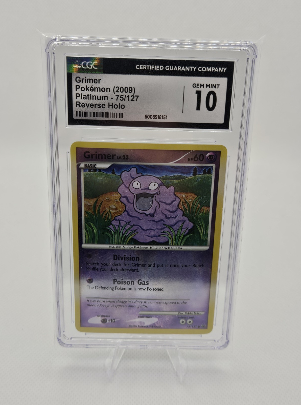 *POP 2* Grimer Platinum 75/127 Reverse Holo CGC 10 Pokémon TCG English 2009
