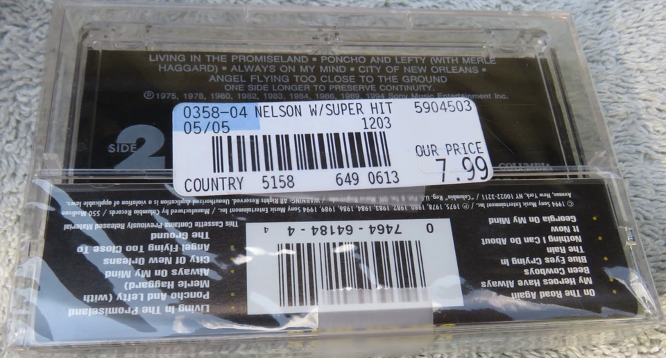 Willie Nelson Super Hits Cassette Tape New Sealed- Hype- Sticker - Image 3 of 4