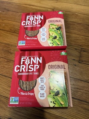 Finn Crisp Original Sourdough Rye Thins Crispbread, Plant Based, 2-Pack