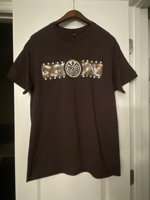 Mens Graphic T Shirt Brown L 42   Aztec Southwest READ Paint Stain On Back