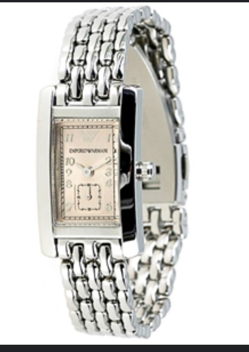 Emporio Armani Womens Ladies Watch Tank Style Champagne AR 0107