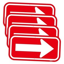Directional Arrow Sign 4-Pack 12 6 Inches - Red  White Right Arrow Traffic