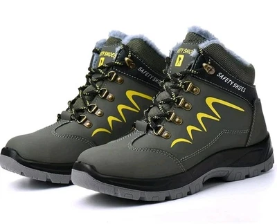 MARKENLOS Sicherheitsschuhe Herren Damen Winter Warme Stahl Zehenkappe Arbeit Wanderschuhe