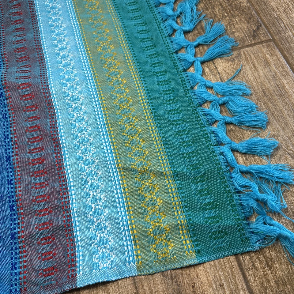 Fiesta Antiqua Stripe Multi Color Striped Oblong Tablecloth 96x58 Rectangle  - Image 2 of 4