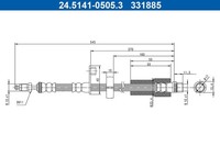 ATE Bremsschlauch 24.5141-0505.3 FüR Opel Crossland P17 P2QO Van LPG Turbo C3 1
