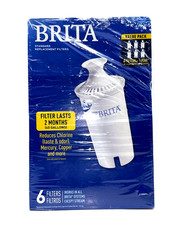 6 Brita Standard Replacement Water Filters Value Pack New Open Box