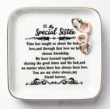 Mother'S Day Sister Gifts from Sister Birthday Gifts, Ceramic 5.5Inch Jewelry Di