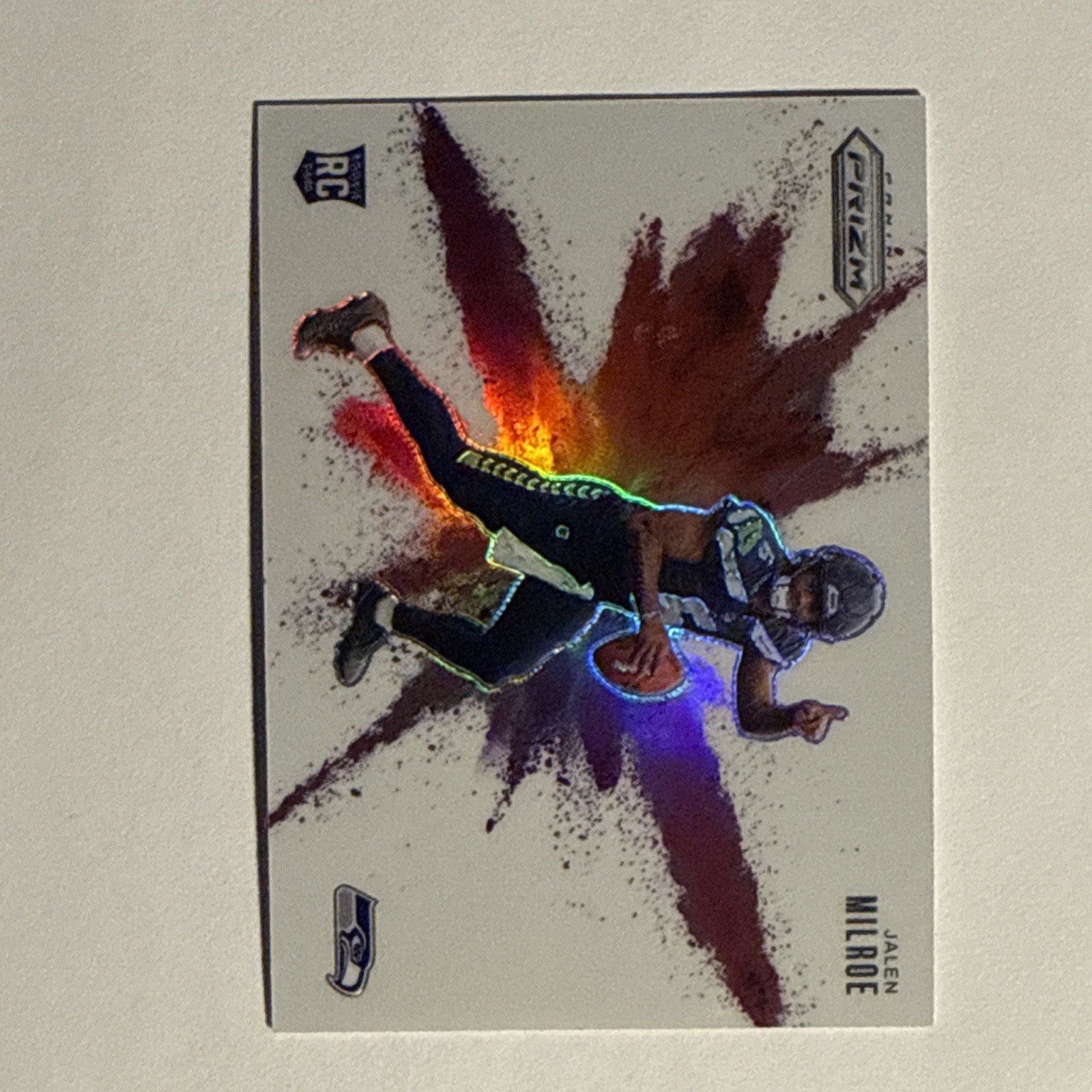 2025 Panini Prizm Jalen Milroe Rookie COLORBLAST SSP Seattle Seahawks #28