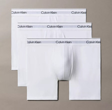 CALVIN KLEIN Boxer Brief Mens XL Solid White 3-Pack Icon Modern Cotton Logo