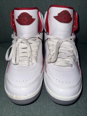 Nike Air Jordan 2 Retro Italien Herren Größe 10 weiß feuerrot Schuhe DR8884-101 X-mas - Bild 1 von 4