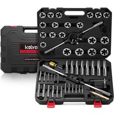 52-Piece Large Tap and Die Set Metric M6 to M24 Thread Repair Kit for Threadi...