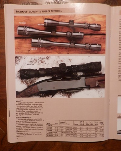 TASCO SPORTS OPTICS Firearms Scopes Binoculars Catalog 1993 GC - Foto 7 di 8