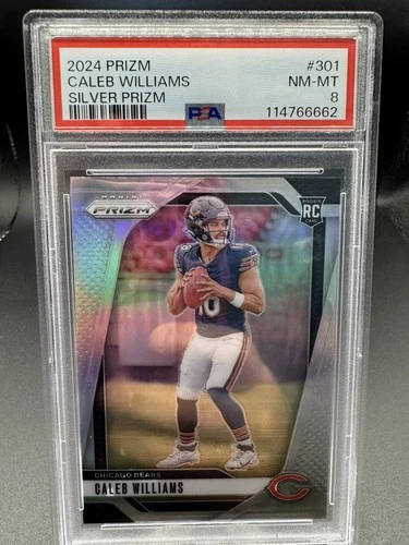 2024 Prizm Caleb Williams RC Silver Rookie #301 Bears PSA 8