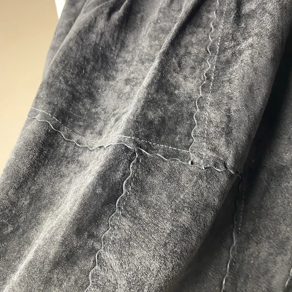 Minifalda negra boho occidental Ricky Nell para mujer mediana retazos de gamuza Foto 2 de 4