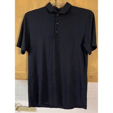 Polo Shirt Mens Medium Blue Short Sleeve Solid Casual