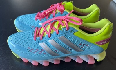 Men s Adidas Springblade Razor Blue Lime Green Pink Running Athletic Shoes Sz 7