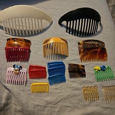 VTG 80s Lot Goody Hair Combs Made In USA Pink Blue Red Cream Clear Plastic 20 