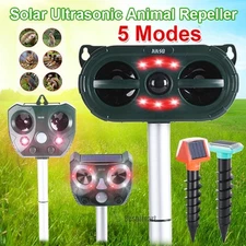 Deer Animal Repeller Ultrasonic Solar Power Animal Repellent Dog Skunk Raccoon