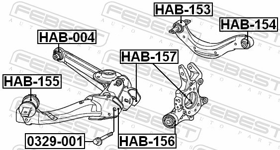 Fits FEBEST HAB-154 REAR TOP LEVER SILENT BLOCK HONDA CIVIC 4D FD1 20 ⭐UK Stock⭐