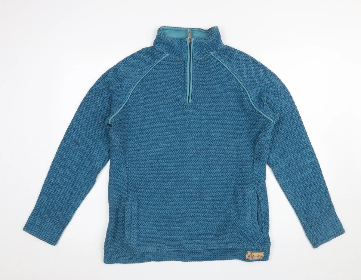 Pull à capuche zippé femme WEIRD FISH UK 14 bleu moyen coton