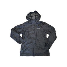 Women  s Medium Columbia Windbreaker With Hood Rain Jacket Black Full Zip