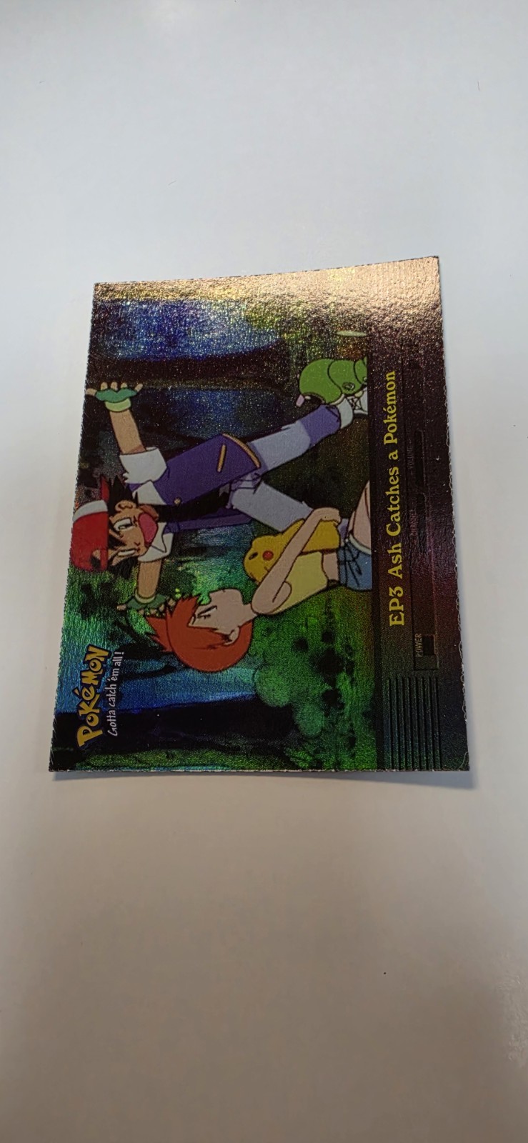 Topps Pokemon Ash Catches A Pokemon EP3 2000 Series 2 Rainbow Foil Blue Logo